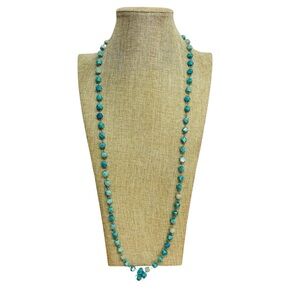 Ocean Breeze Blue Amazonite Natural Gemstone Chain Link Necklace Fashion